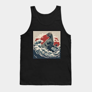 japanese style art godzilla Tank Top